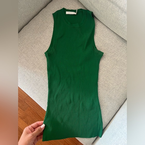 ZIMMERMANN Amari Ribbed-knit Tank In green - Picture 5 of 5